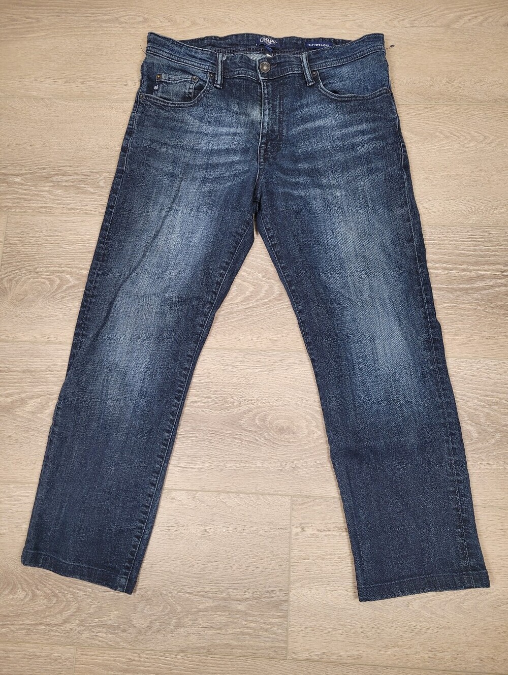 Chaps Blue Denim Jeans Slim Straight Size: W34 L30